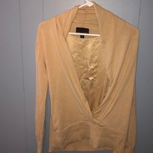 Champagne tan silky top sweater blouse type thing